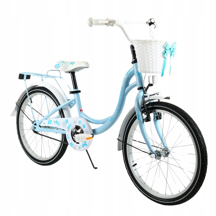 Polski Rower dla Dziewczynki Dziecięcy Koszyk od 5+ Lat 20"Cali Flowers