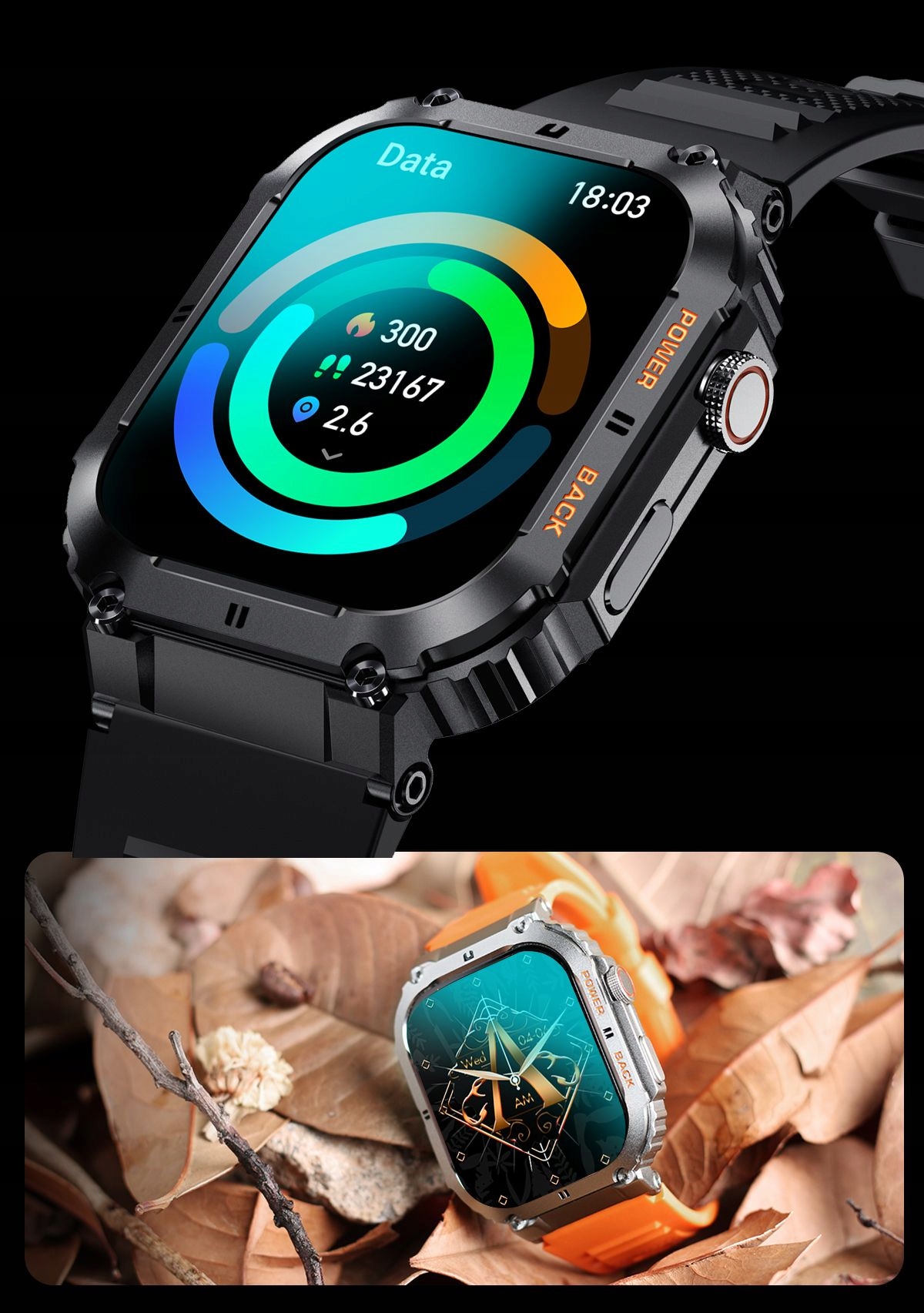 ZEGAREK SMARTWATCH MĘSKI GRAVITY OPPO REALME VIVO Materiał paska stal