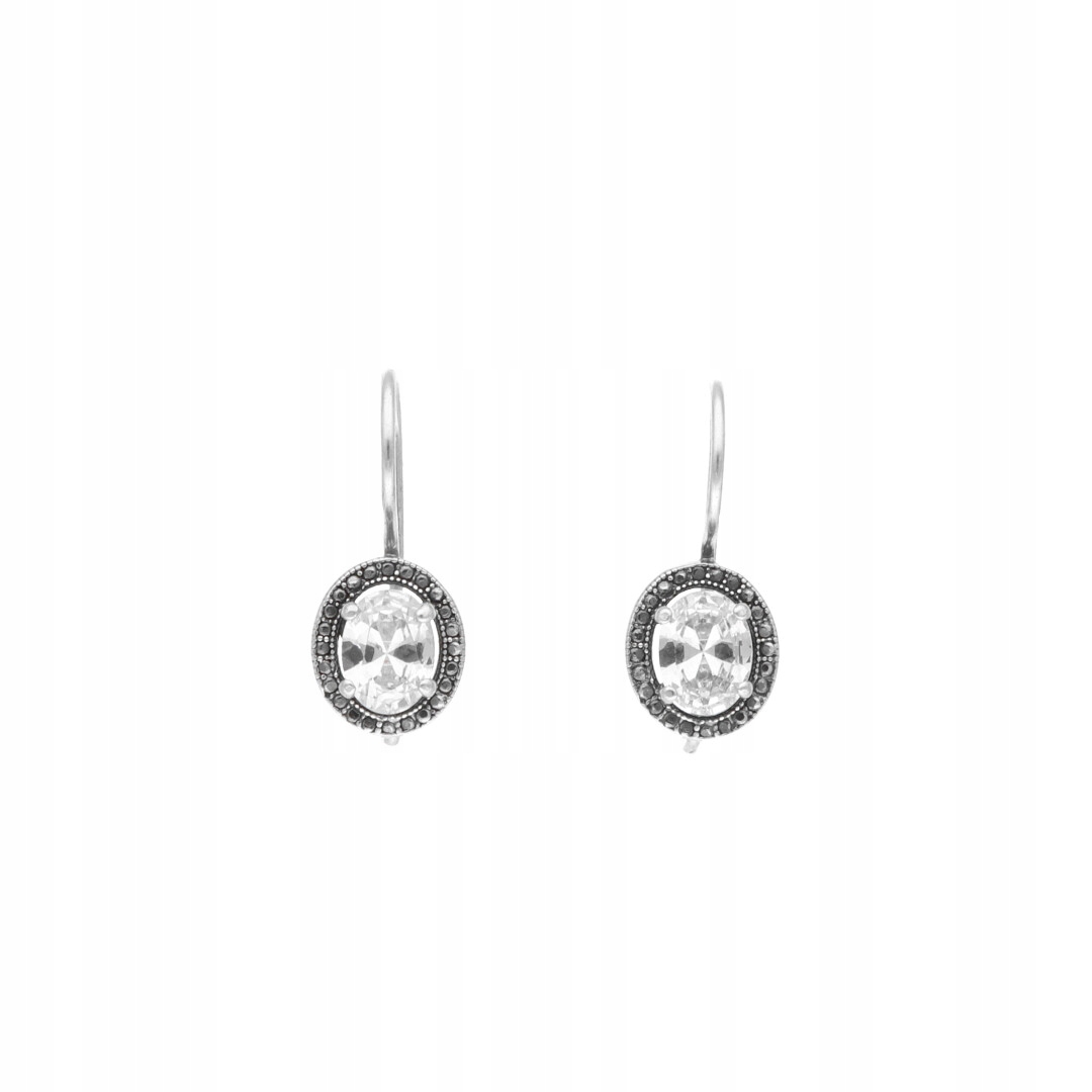 Náušnice s bílými zirkony stříbro
