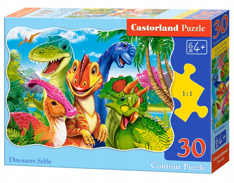 Puzzle 30 el. Selfie dinozaurów