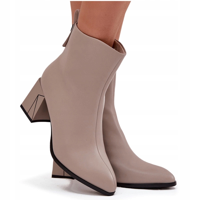 Dámské Kotníkové Boty Přírodní Kůže Zateplený Sloupek Vinceza 66812 Šedá 39