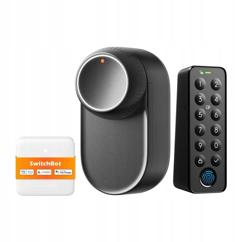 Zamek SwitchBot Lock Ultra Touch Combo 3w1 z centralką Hub Mini Matter