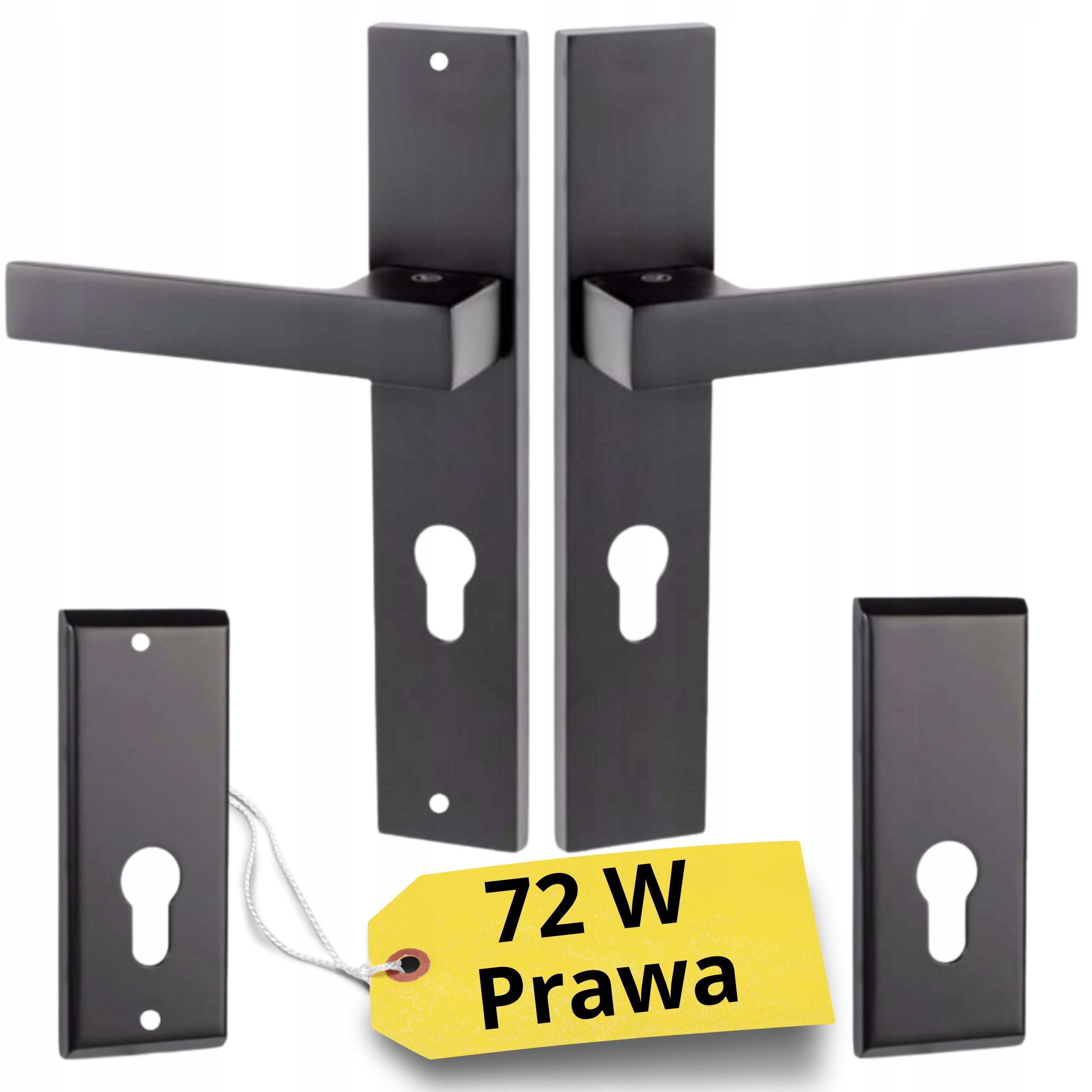 Klika Pro Vnější Dveře Černá Mat 72W Pravá S Horním Štítem Komplet