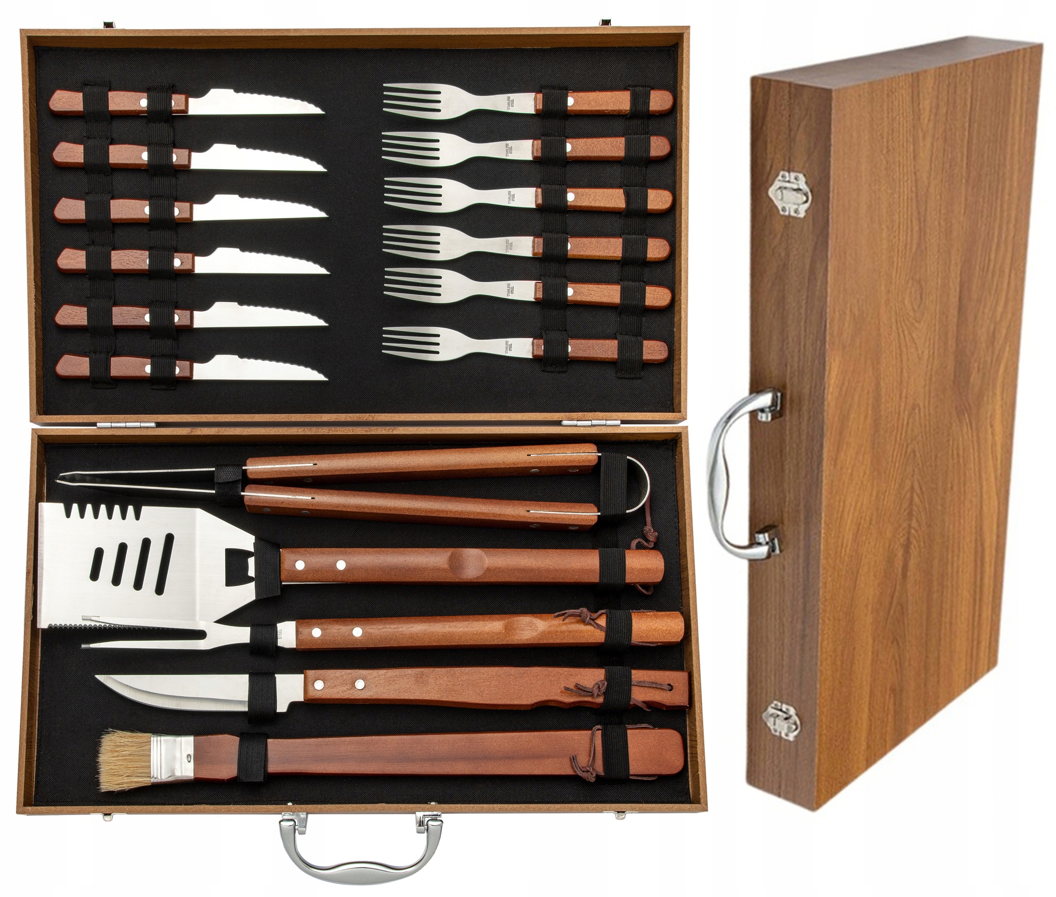 

Zestaw sztućców do grilla 18-częściowy w walizce