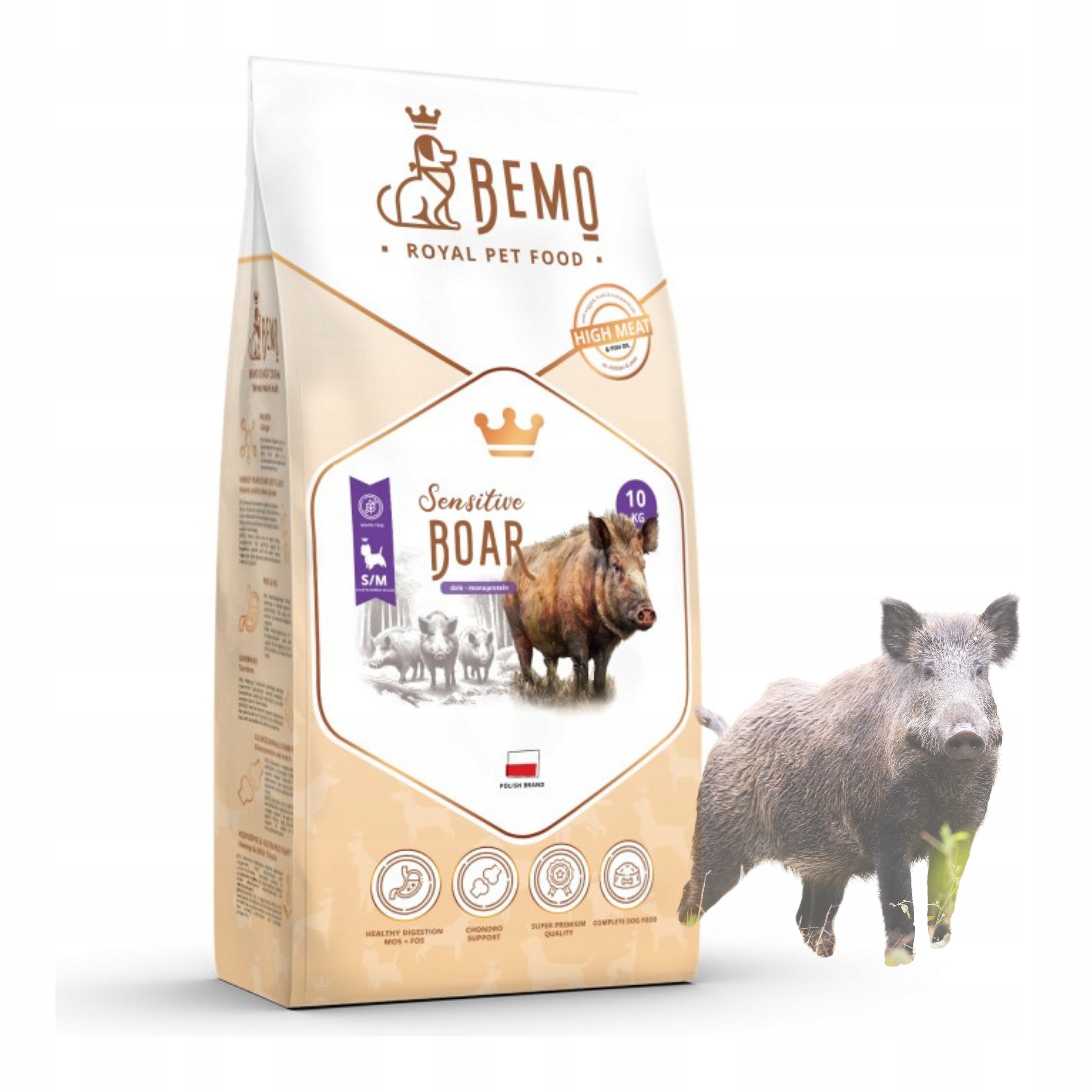 Levně Suché krmivo pro psy Bemo Sensitive Boar 10 kg S/m divočák ze zvěřiny