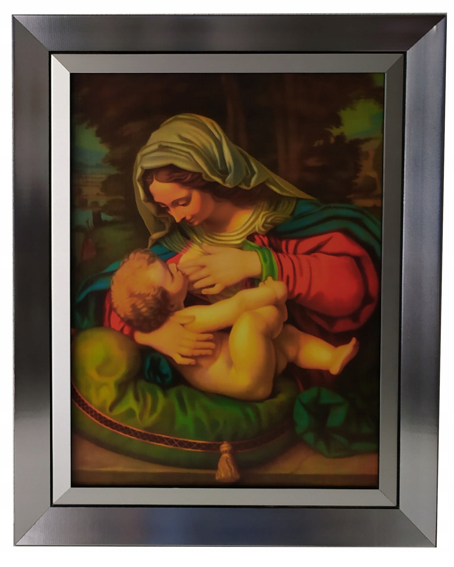 Obraz W Srebrnej Ramie 40X50 Matka Boża Karmiąca