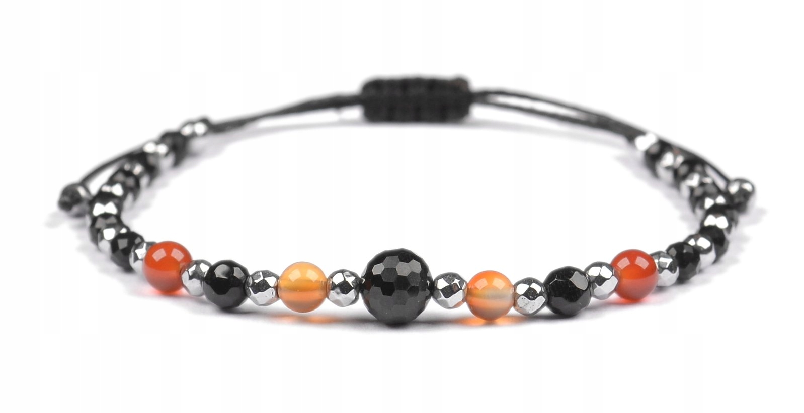 Bransoletka celebrytka czarny Turmalin Karneol Hematyt ochrona i miłość