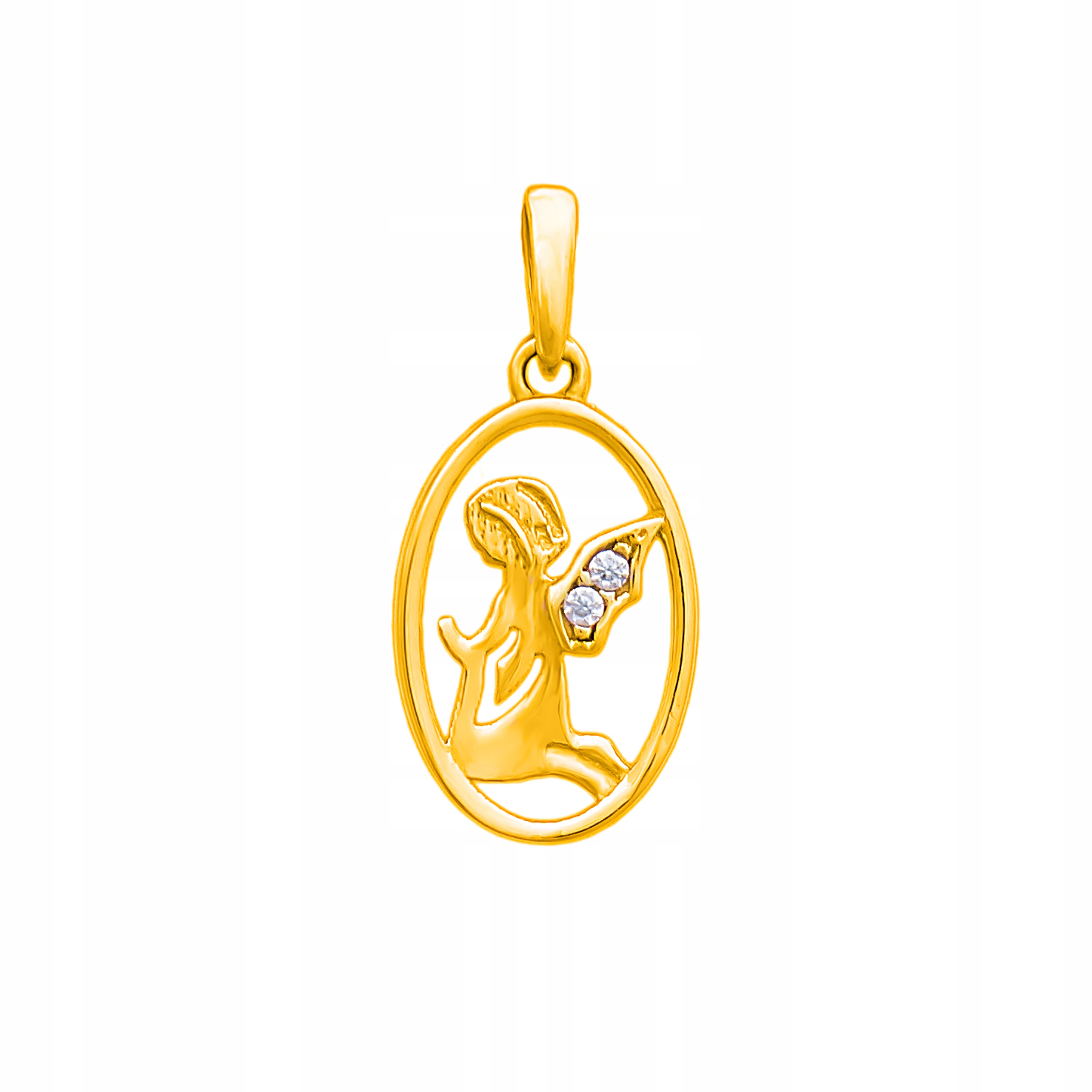 

Złoty Wisiorek pr333 Aniołek Cyrkonie Grawer