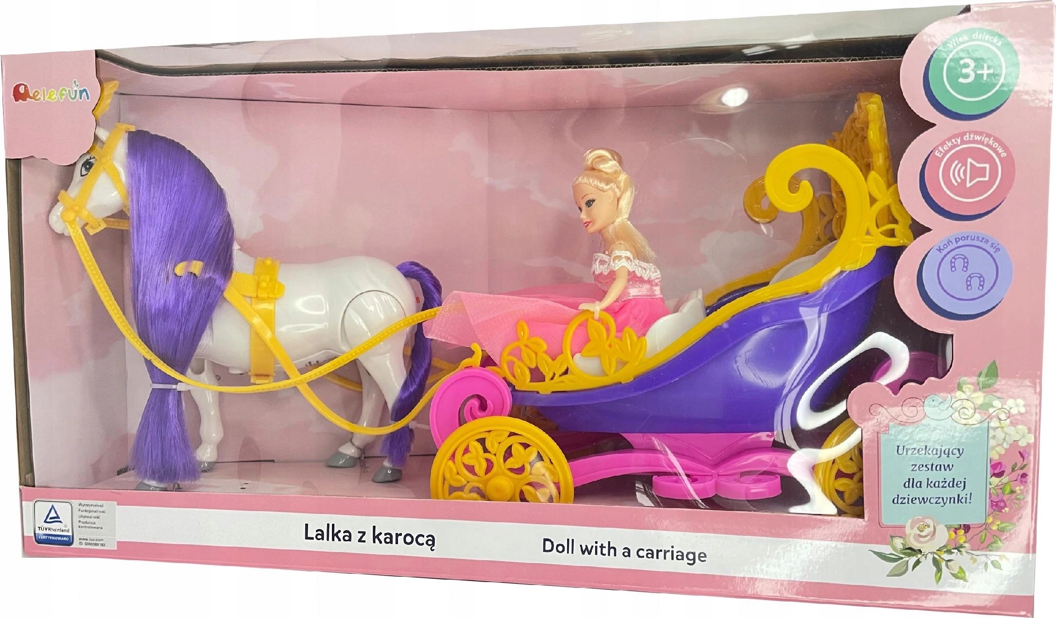 

Lalka Z Karocą Zestaw Koń Wydaje Dźwięki 0005