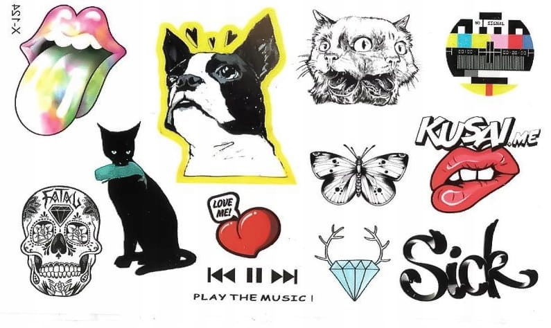 

Tatuaż zestaw czaszka meksykańska