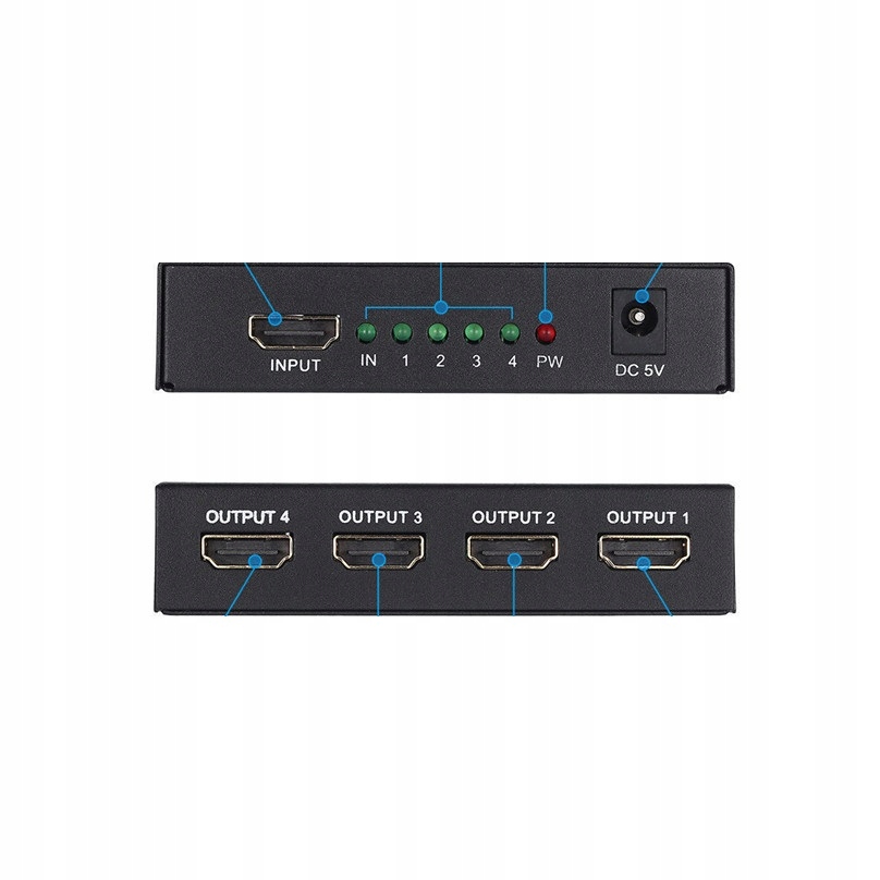 

Splitter Rozdzielacz Hdmi 1x4 Uhd 4K x 2K 3D