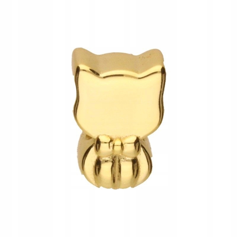 Pozlacený přívěsek Bead Kotek ze stříbra 925 na náramek 3 mm, zlatá barva