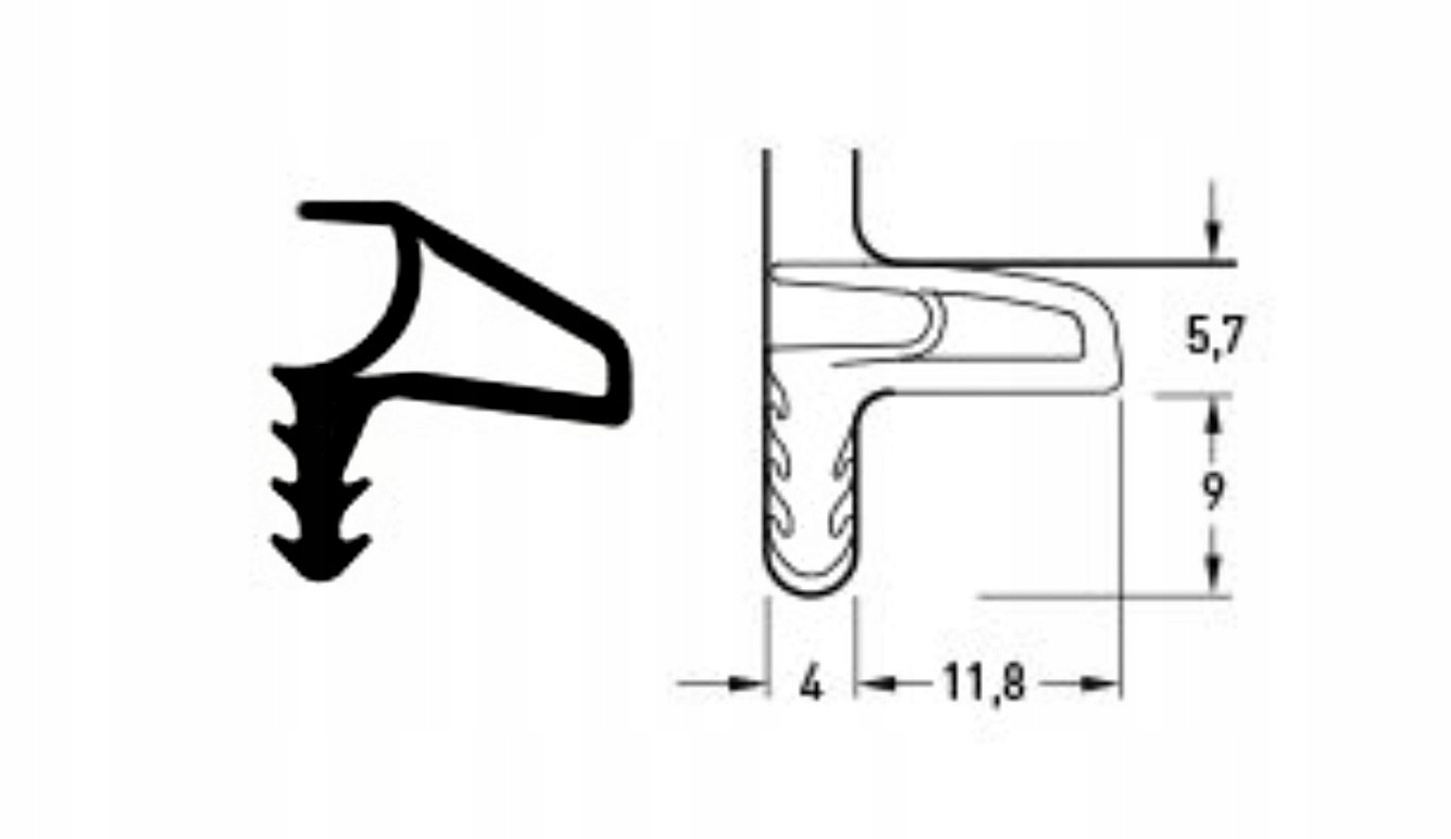 USZCZELKA DO DRZWI STALOWYCH METALOWYCH STL 7601 BIAŁA Długość (cm) 100