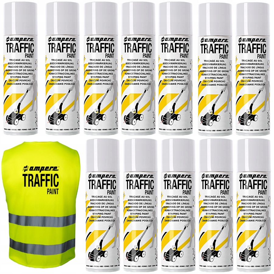 AMPERE Farba drogowa znakująca TRAFFIC 500ml 12szt