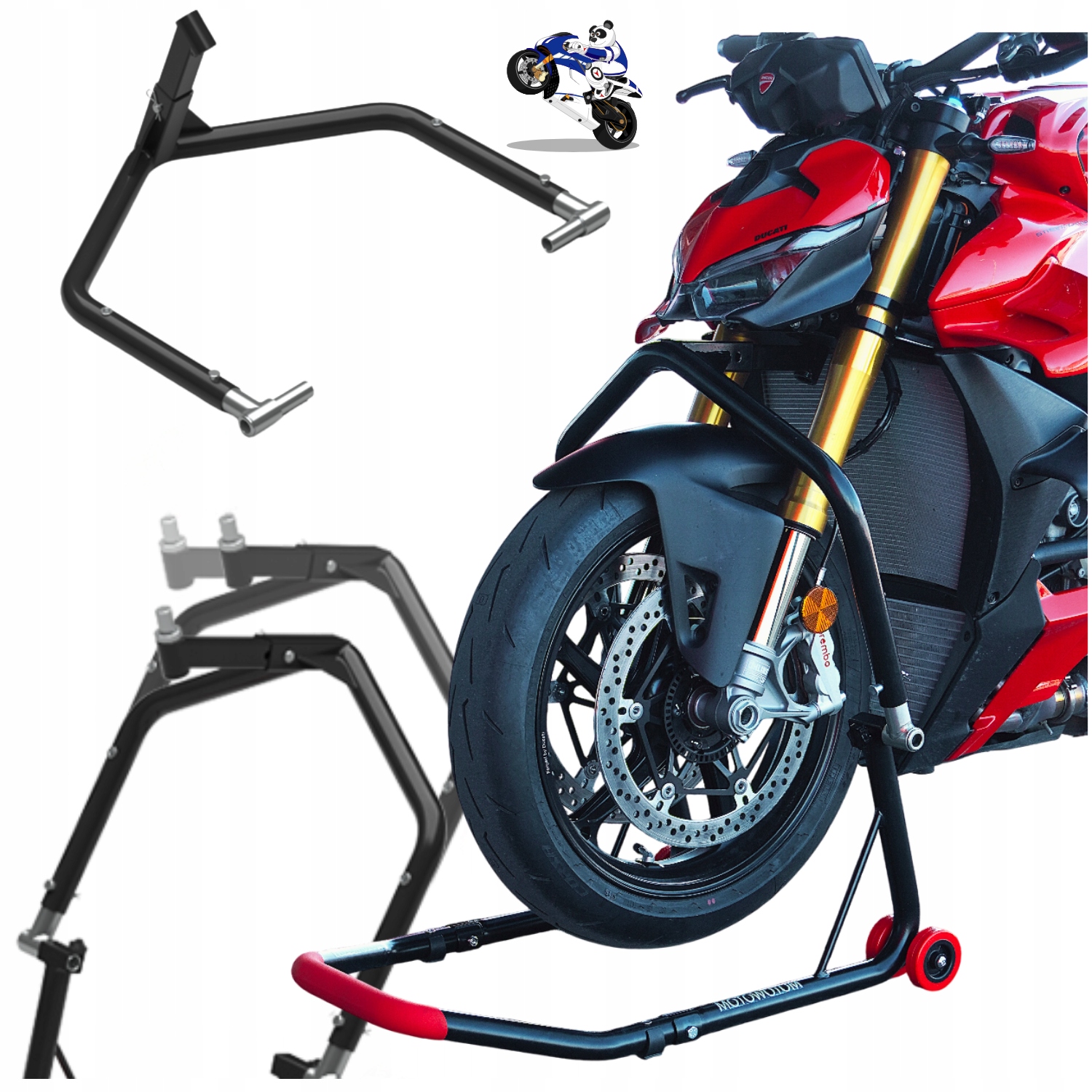 Stojan na motocykel pod hlavu rámu predná časť motocykla zdvihák komplet