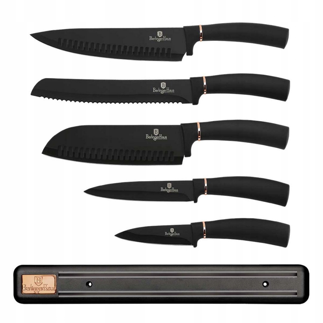Sada 5 Kuchyňských Nožů S Lištou Berlinger Haus BH-2535 Black Rose