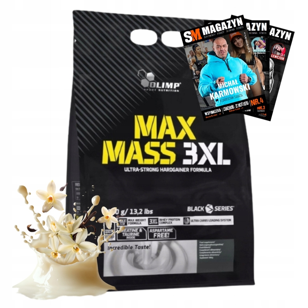 Olimp Max Mass 3XL 6KG Gainer Protein Kreatin Na Regenerační Hmotu