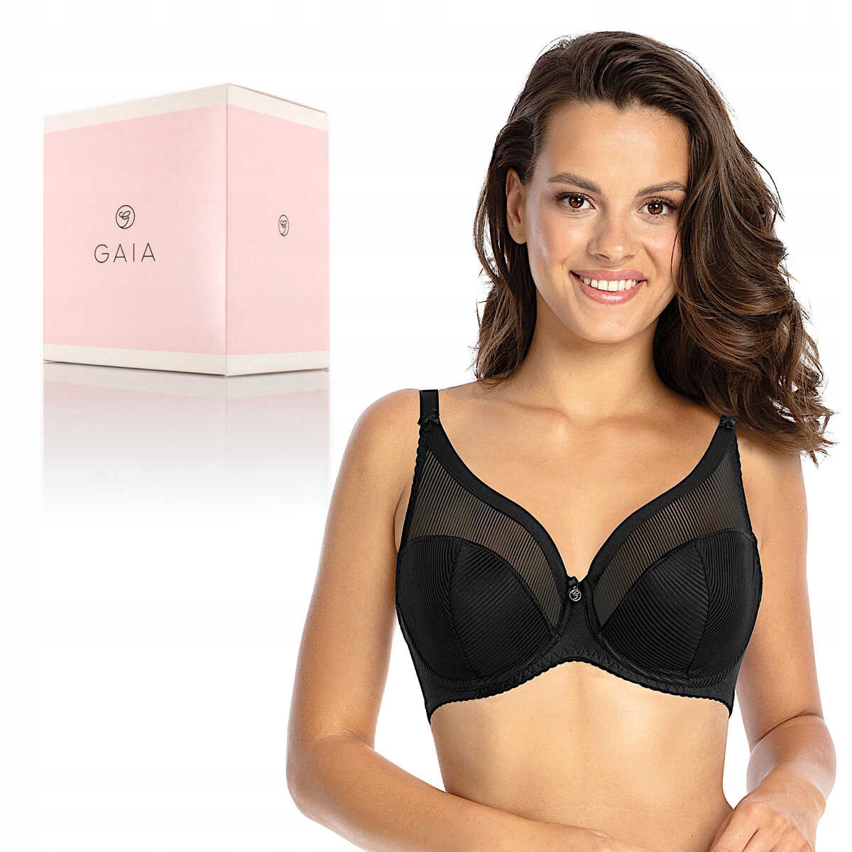 Gaia Biustonosz półusztywniany stanik Sonia 1058 czarny 80G