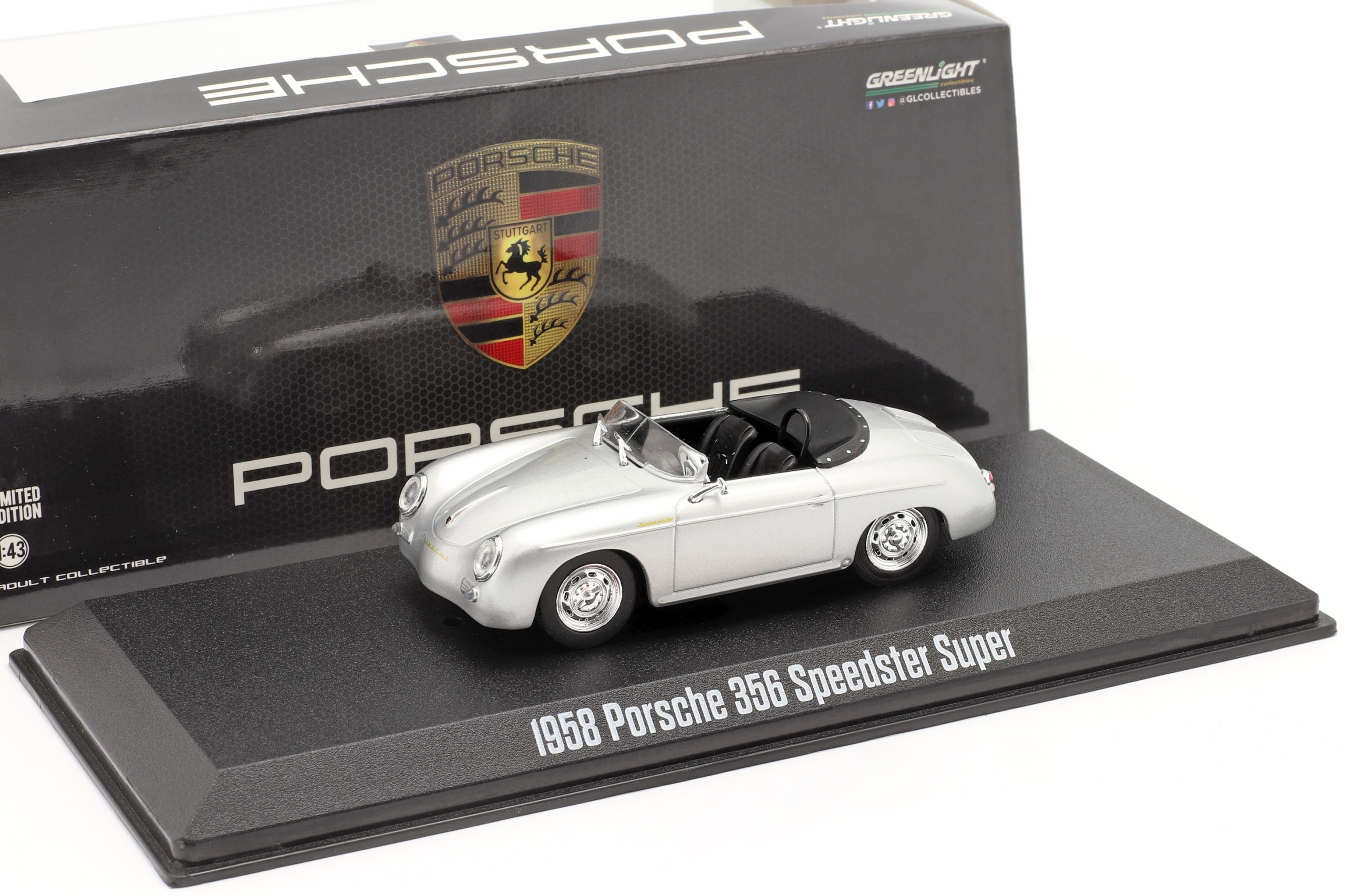 Greenlight Porsche 356 Speedster 1958 Silver 1:43