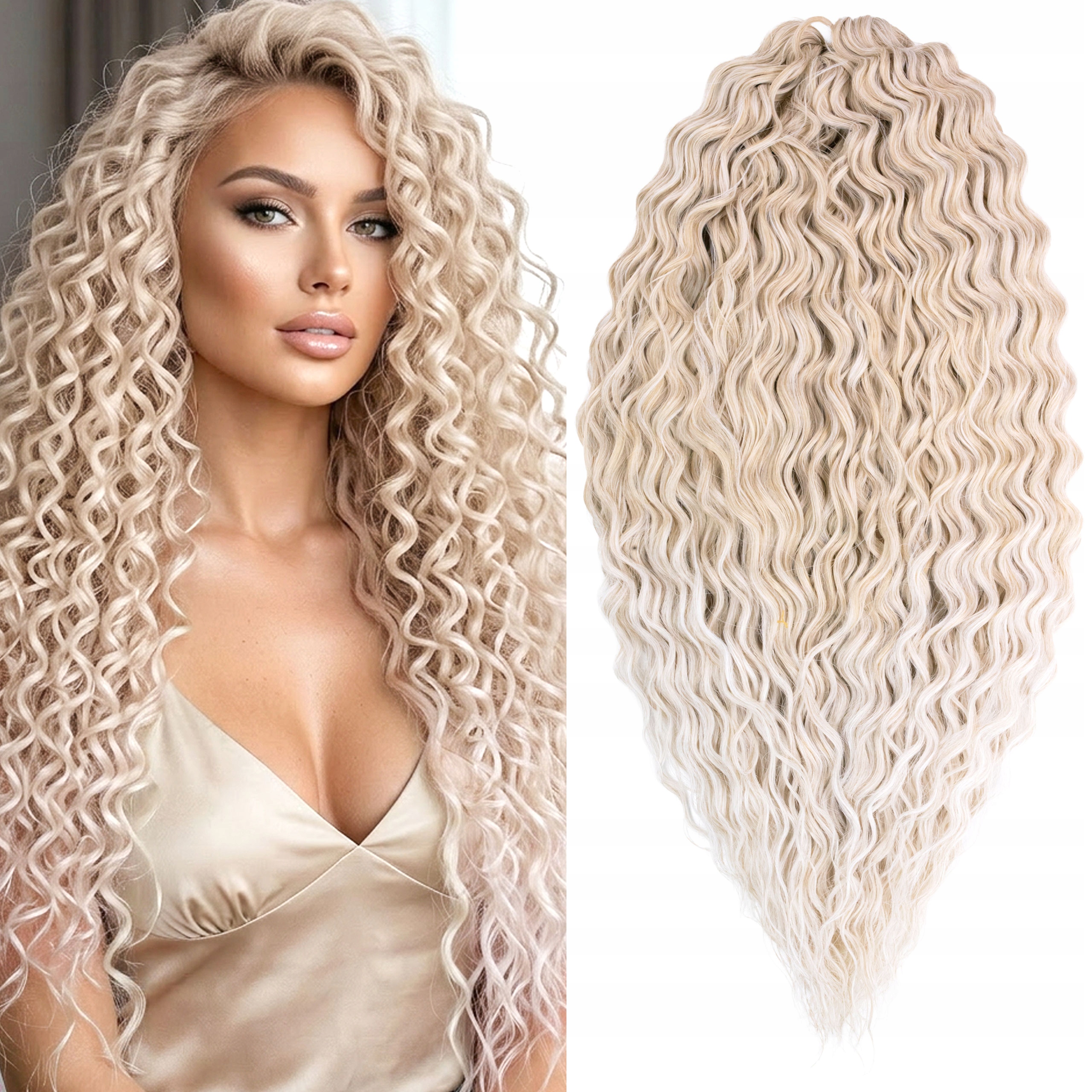 Syntetické vlasy Afroloki Arielki Premium 55 cm 300 g světle blond ombre