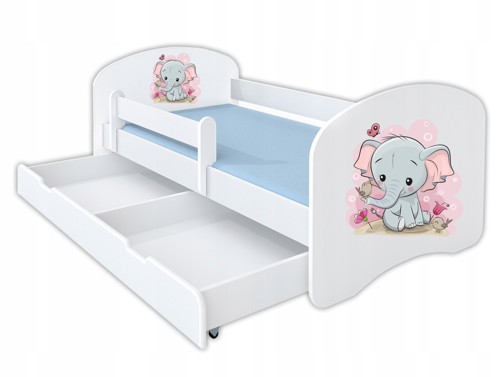 

Łóżko dziecięce z barierką 160x80 słonik