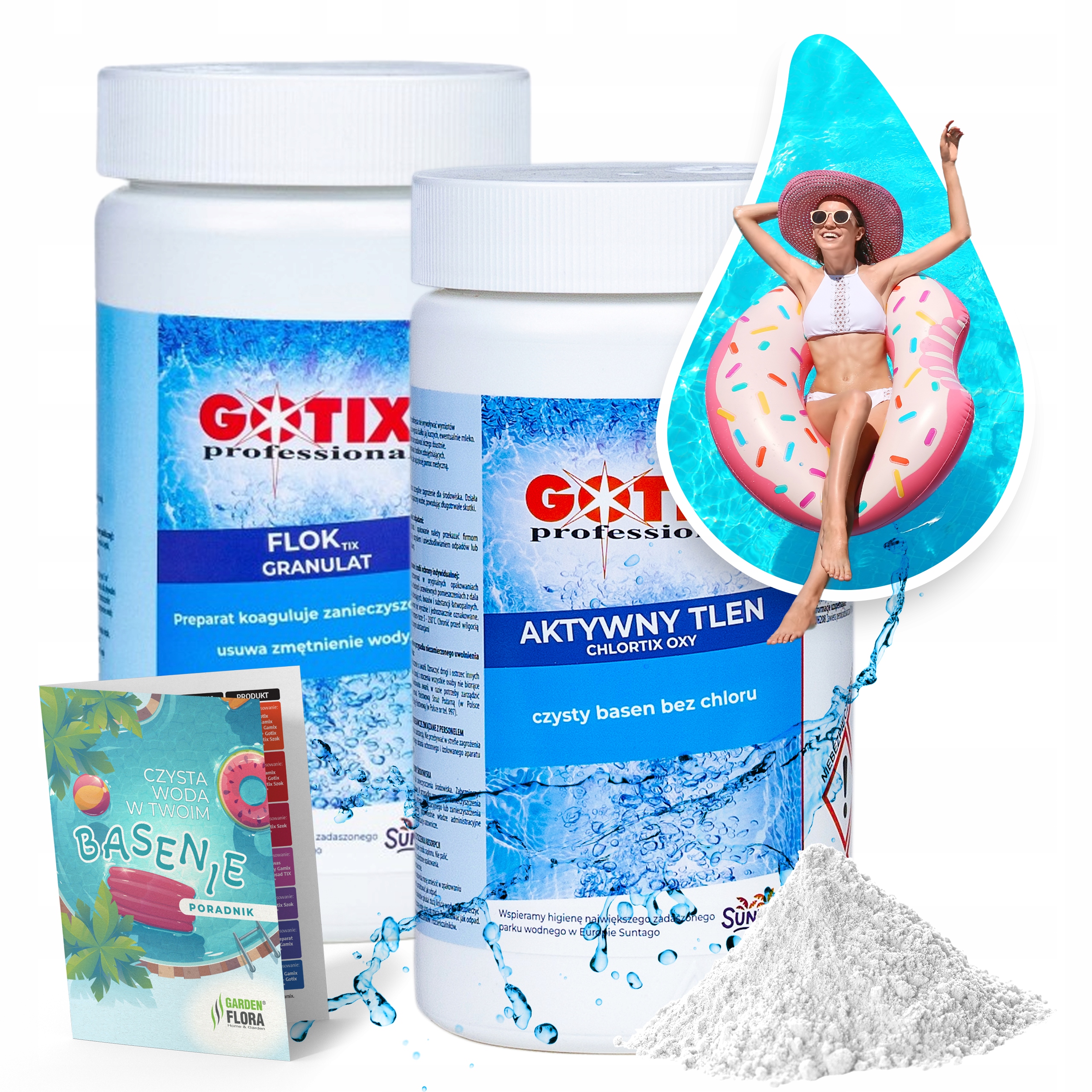 Aktywny Tlen chlortix oxy Czysty Basen 1kg Flortix granulat koagulat 1kg