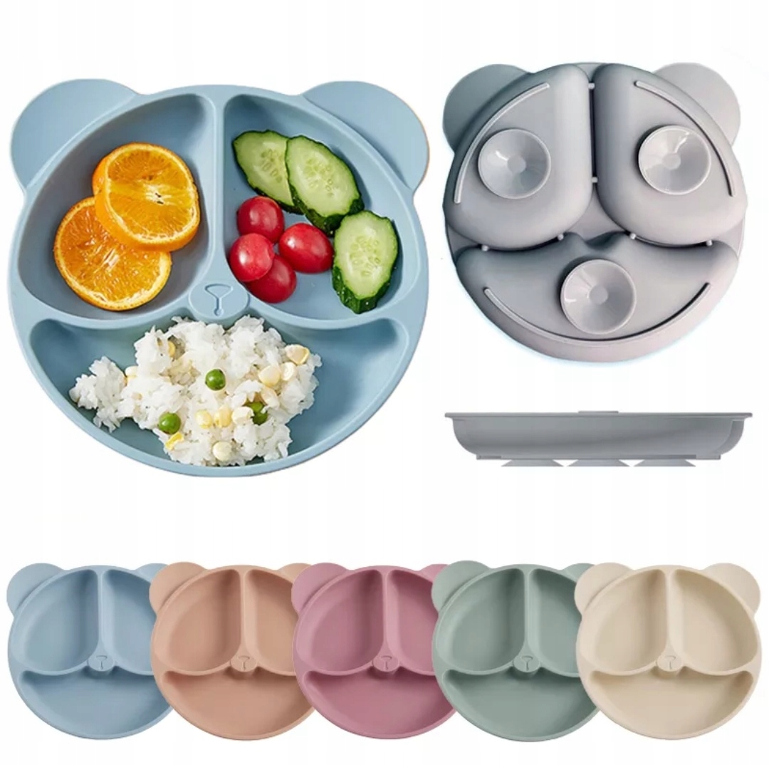 SILIKONOWY TALERZYK Z PRZEDZIAŁKAMI I PRZYSSAWKĄ Marka Lassig