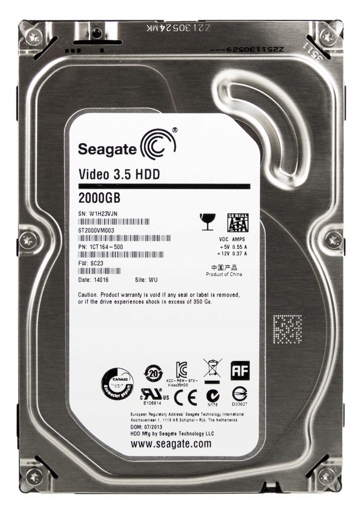 SEAGATE 2TB 5.9K 64MB SATA III 3.5'' ST2000VM003