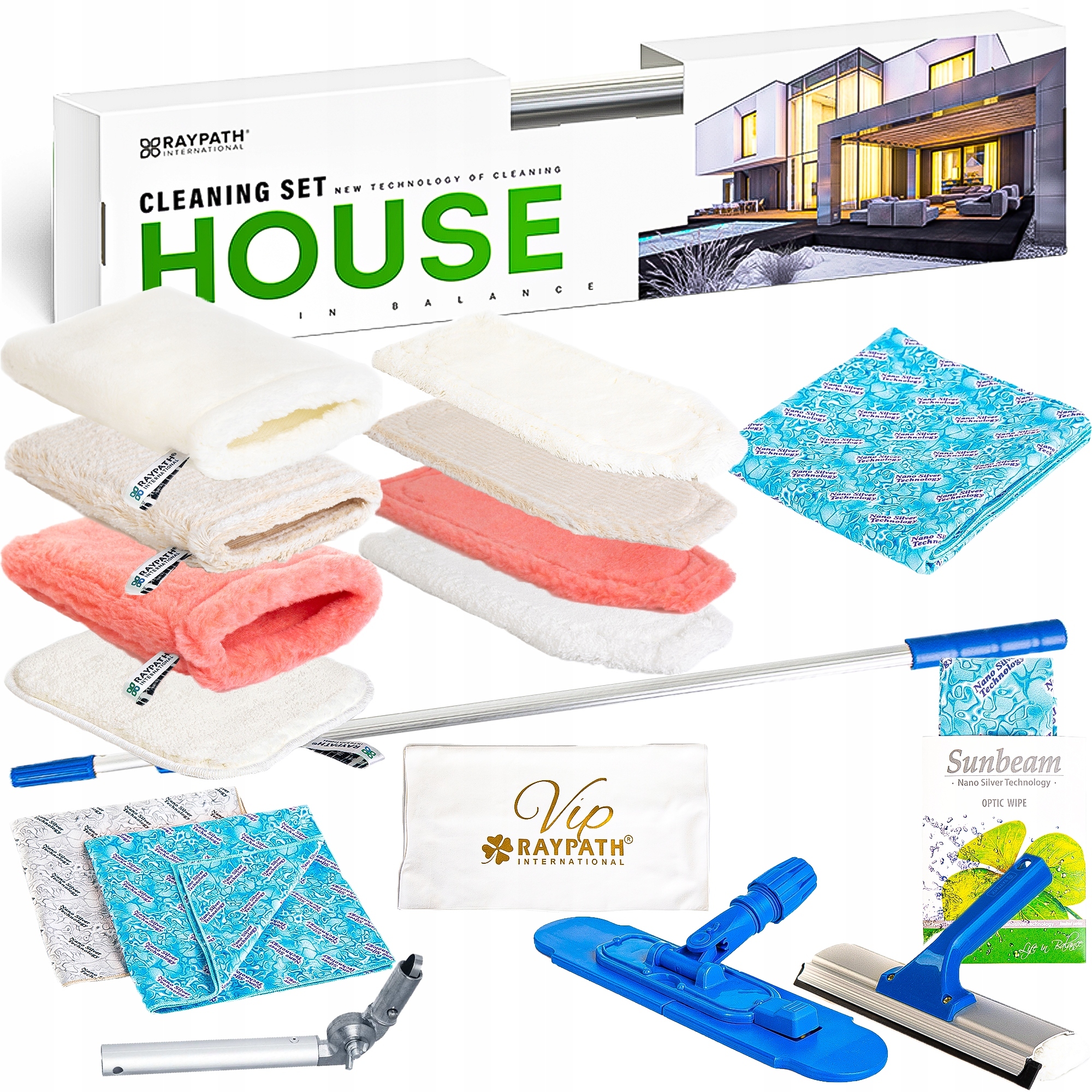 Levně Sada pro úklid Domácnosti Raypath Čistící rukavice bez chemie nanostříbro