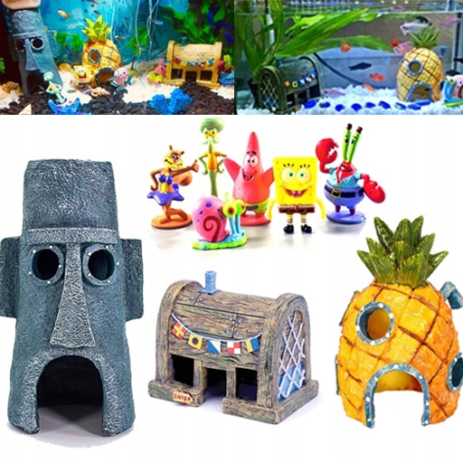 DOMČEKY FIGÚRKY DO AKVÁRIA OZDOBY SPONGEBOB SET