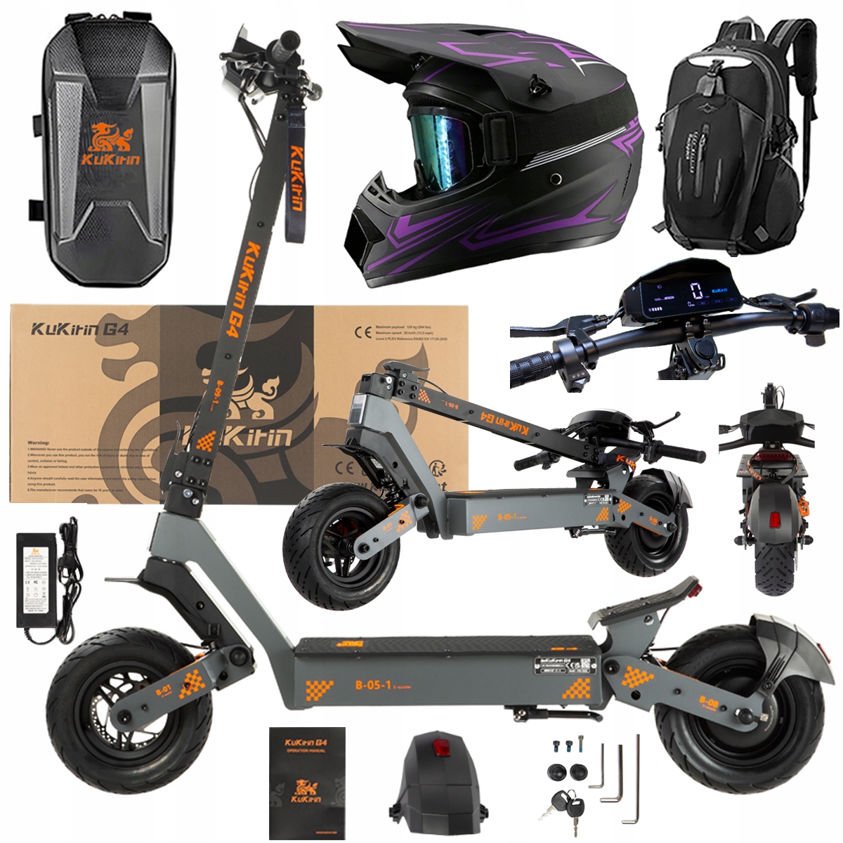 KuKirin G4 Skládací elektrická vozidla 2000W 70KM/H 60V 20Ah 75km Dárek