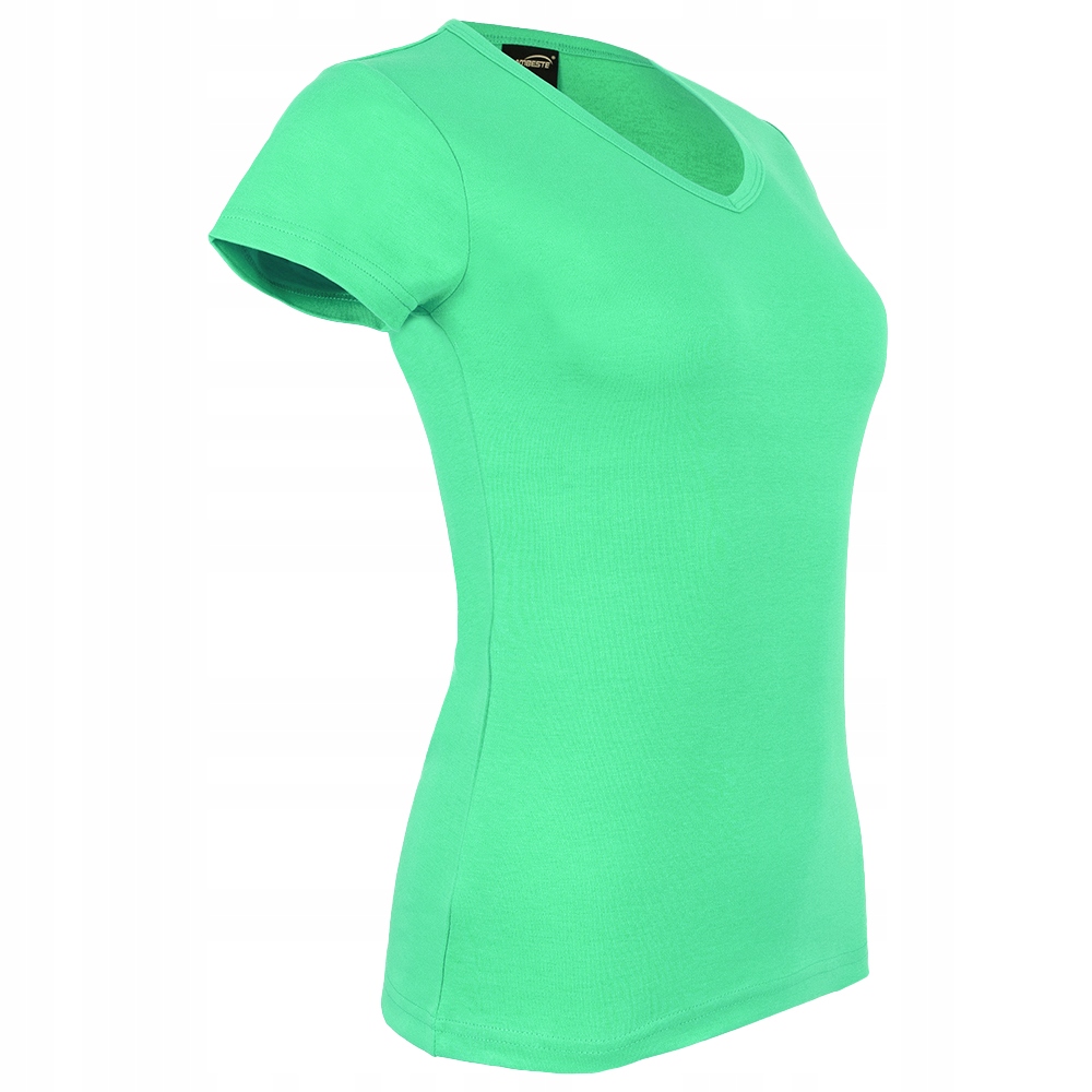 KOSZULKA DAMSKA BLUZKA DEKOLT T-SHIRT KRÓTKI RĘKAW BAWEŁNA SPORTOWA XL Model 032