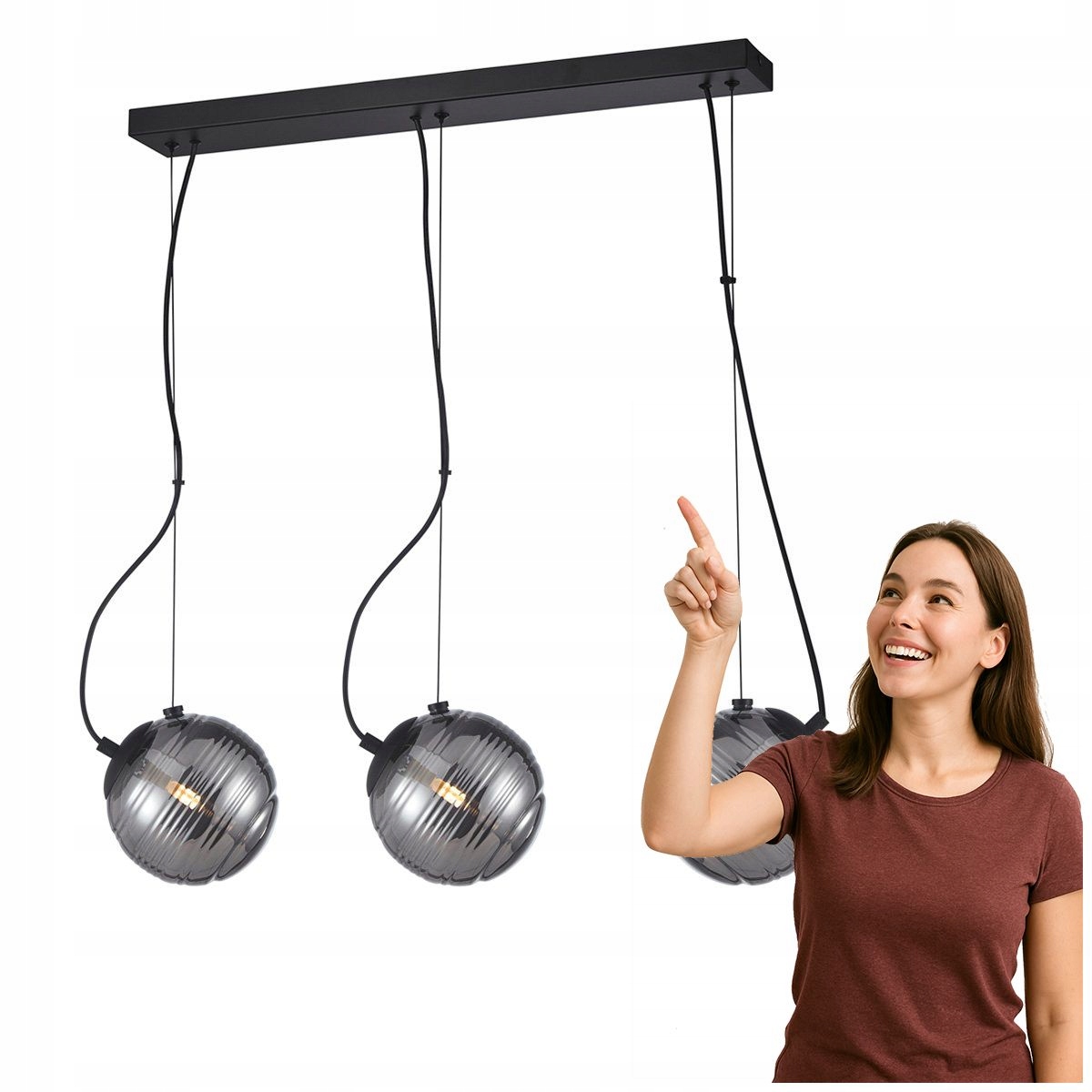 Závesná lampa Perona PND-92389-3L-BK Italux