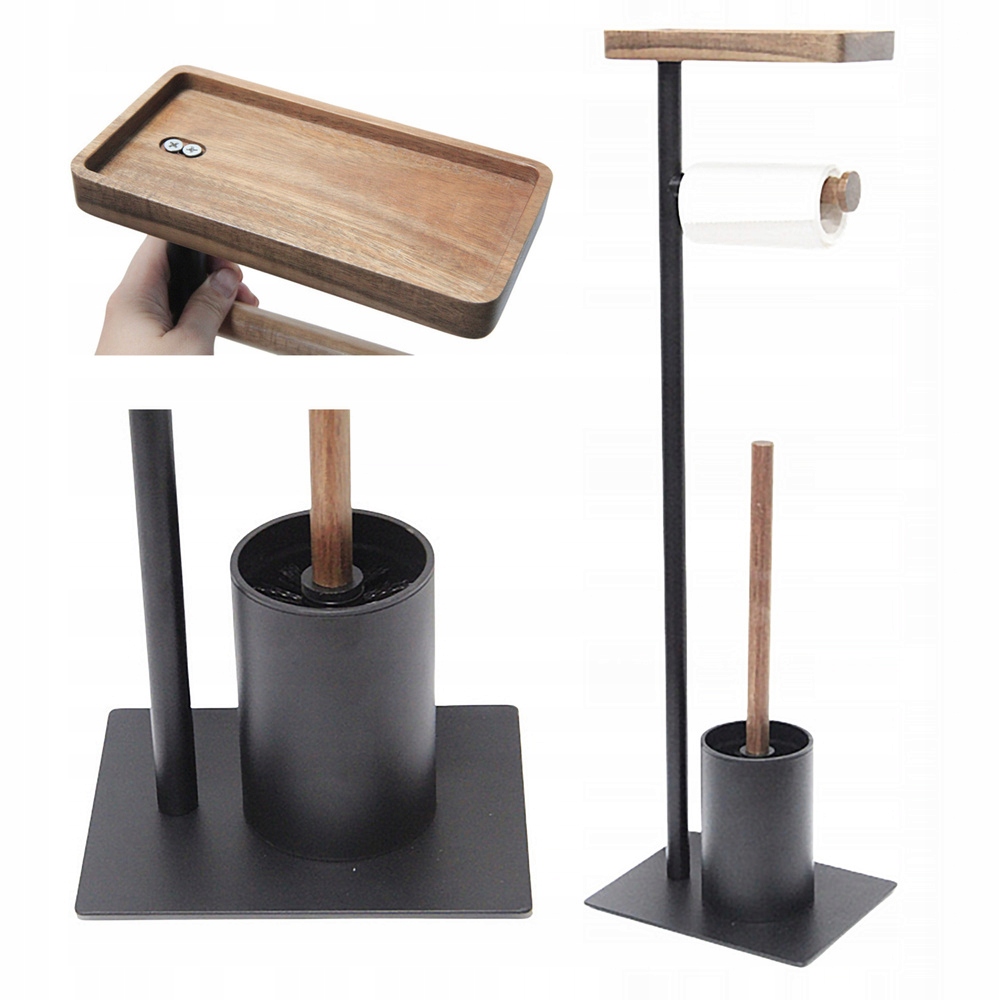 Kovový stojan na toaletní papír Volně stojící toaletní kartáč