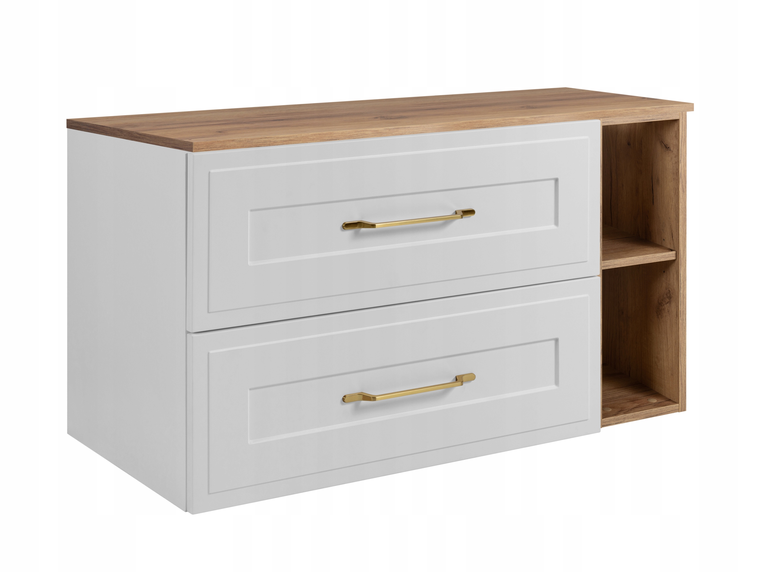 Koupelnová skříňka pod umyvadlo Bílý dub 100 Regál Rámeček přední strana Mdf Blat