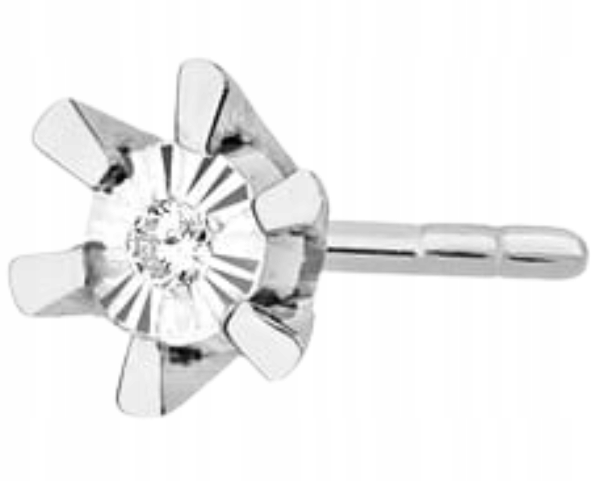 Klasický Náušník Z Bílého Zlata 1 Kus Helix S Diamantem 585