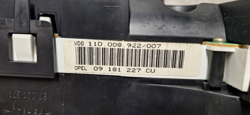 dials OPEL ZAFIRA A 09181227CU