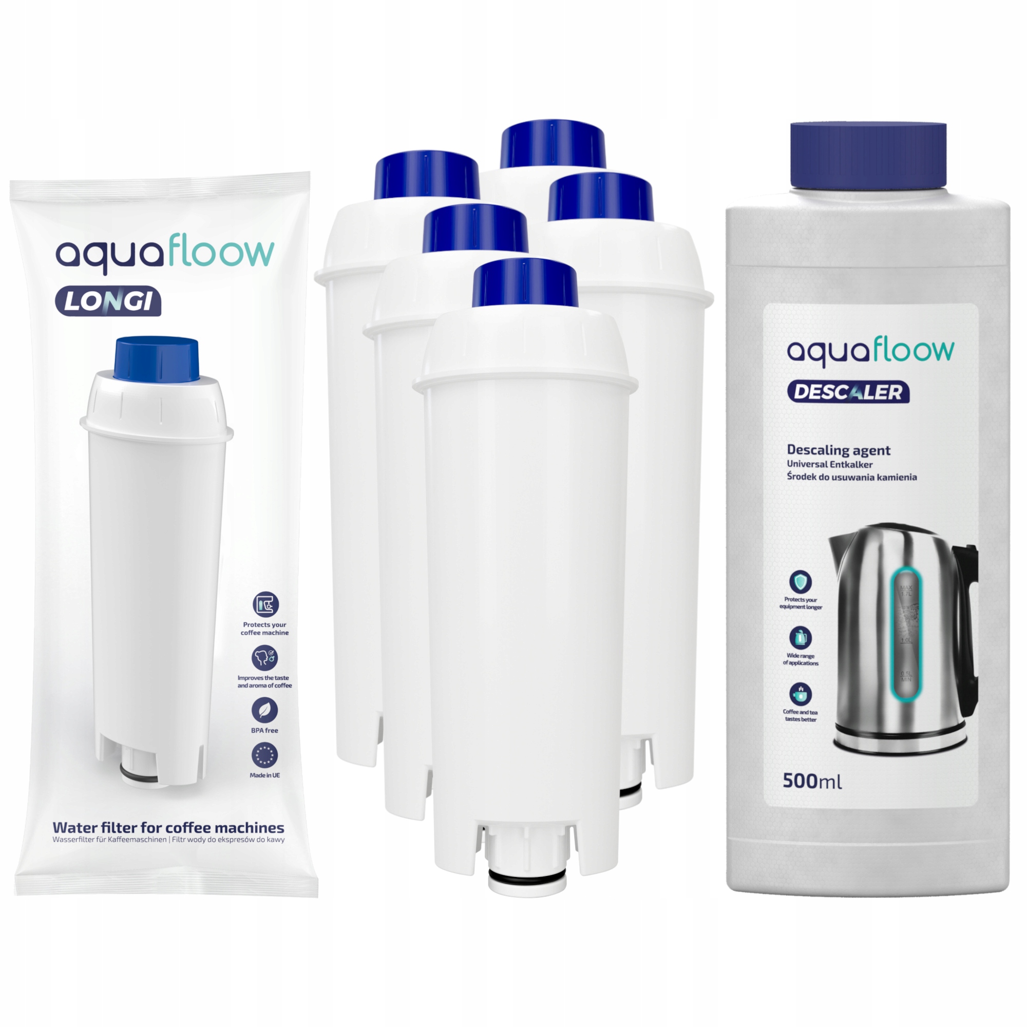 

5x Filtr Do Ekspresu Delonghi Odkamieniacz 0,5l