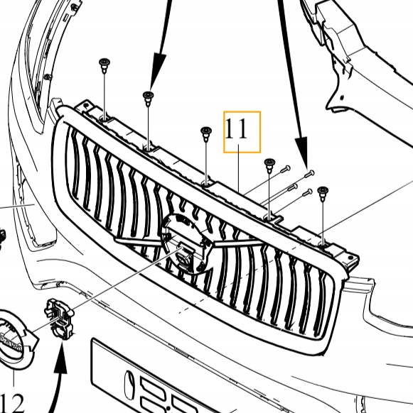 VOLVO XC90 II grill kratka zderzaka przod chrom Inscription OE Typ samochodu Samochody osobowe