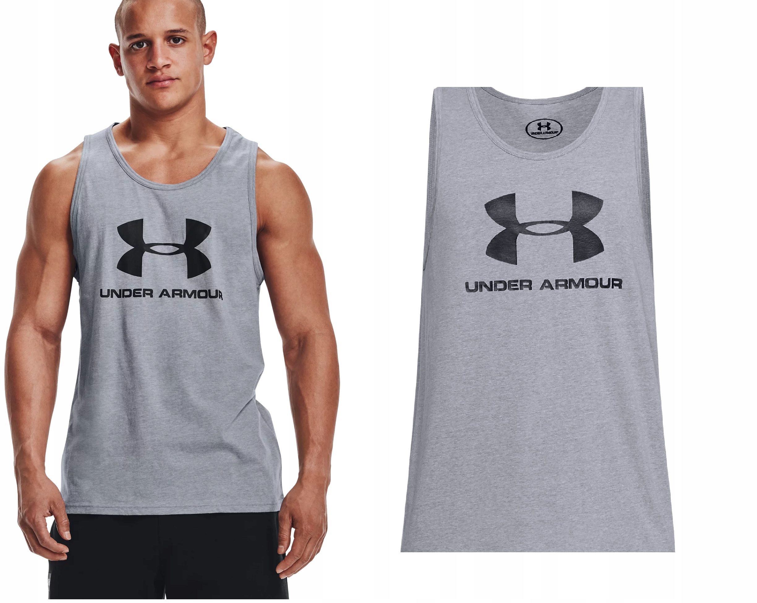 KOSZULKA MĘSKA BEZRĘKAWNIK UNDER ARMOUR SZARY XXL UA1329589036XXL