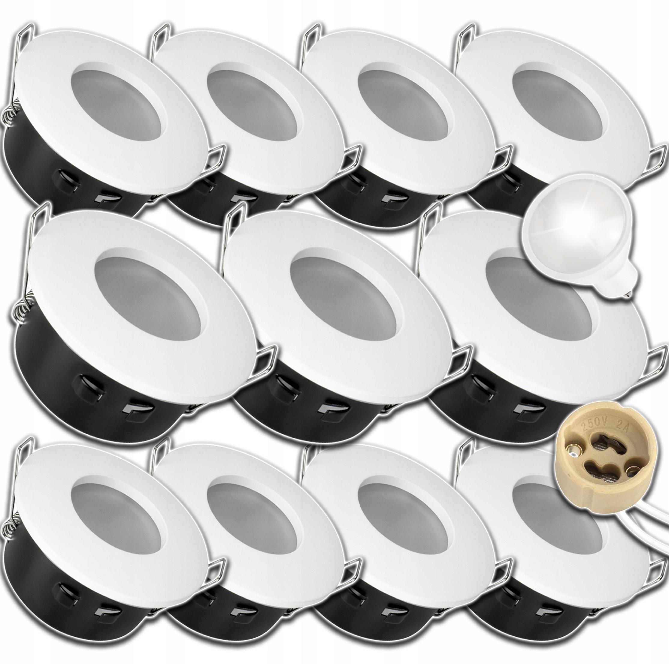 11xHERMETICKÉ Halogenové Svítidlo GU10 Na Podbití+led Žárovka Neutrální