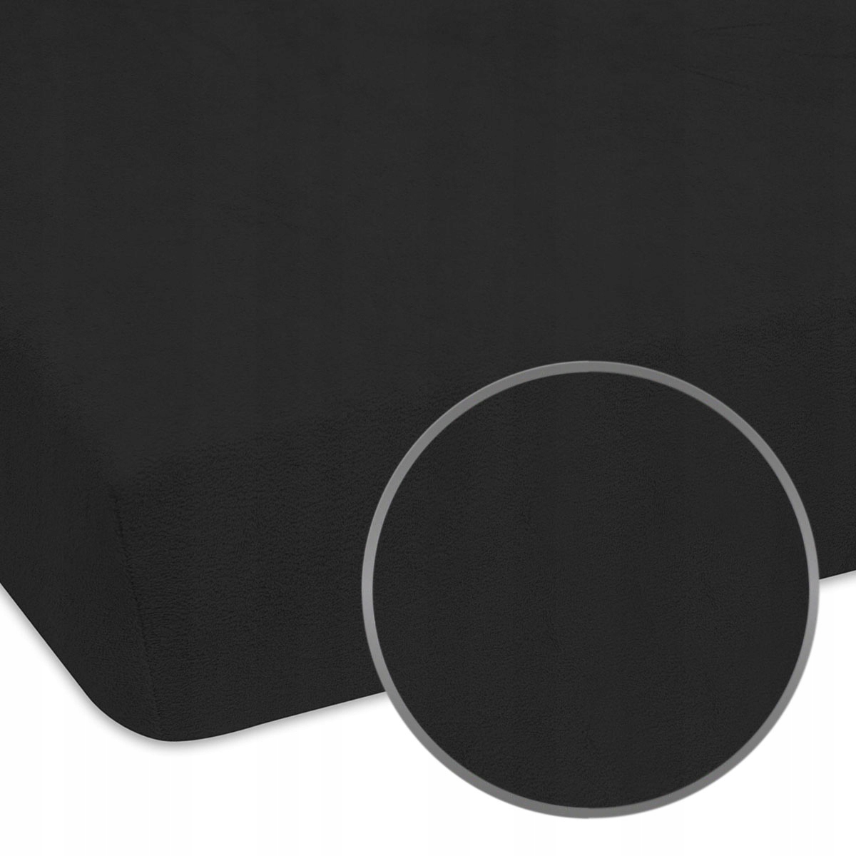 

Prześcieradło czarne na gumce frotte 90x200 cm