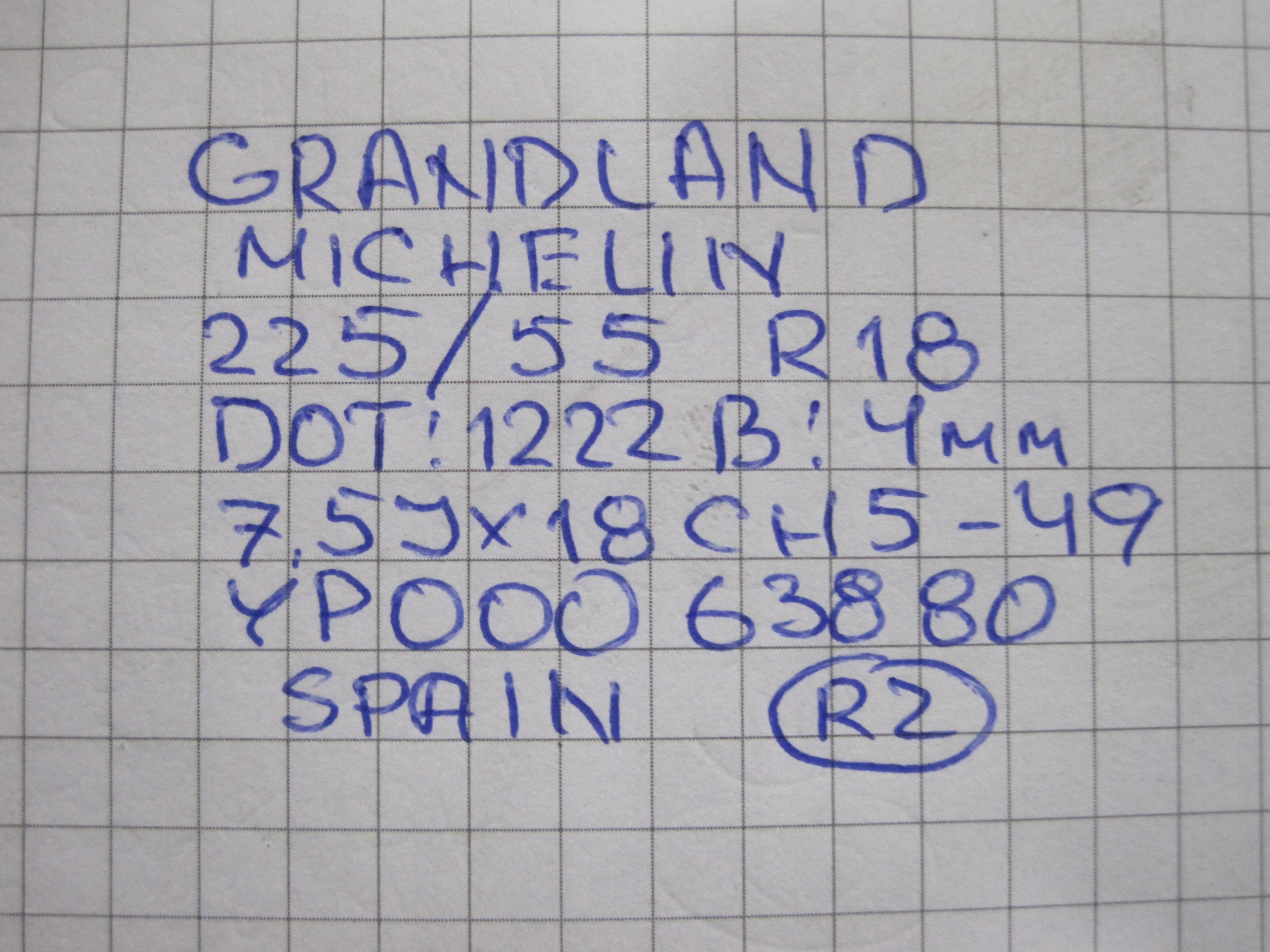 wheels discs tyres OPEL GRANDLAND R18 22R