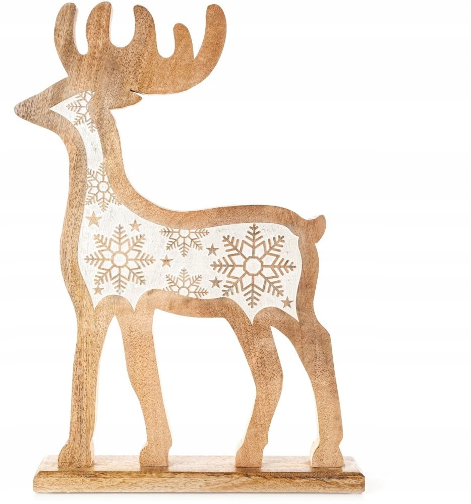 RENIFER FIGURKA NA ŚWIĘTA 32 CM OZDOBA ŚWIĄTECZNA