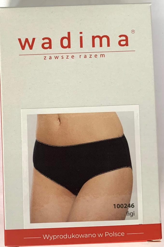 WADIMA 100246 majtki klasyczne BAWEŁNA GUMKA Z POŁYSKIEM CZARNE M EAN (GTIN) 5904160378090