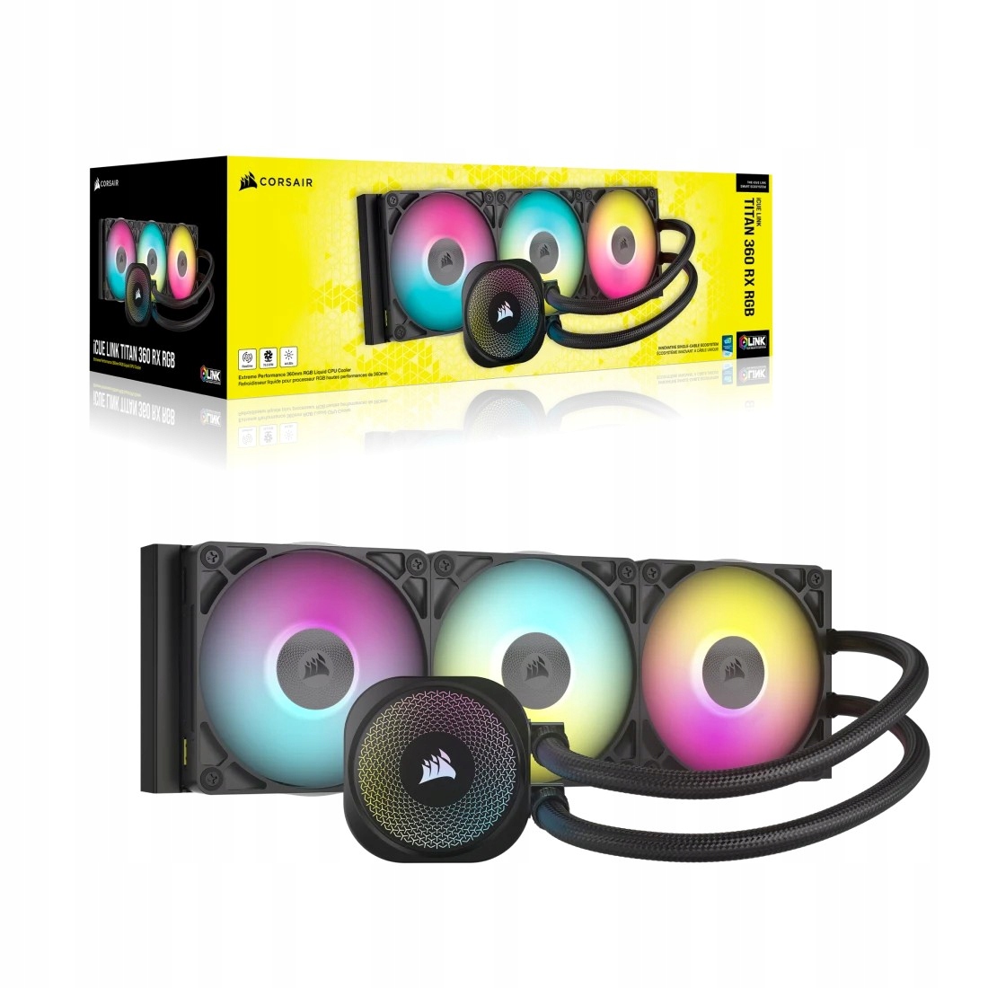 Corsair Chlazení procesoru iCUE Link Titan 360 Rx Rgb Aio 360 mm