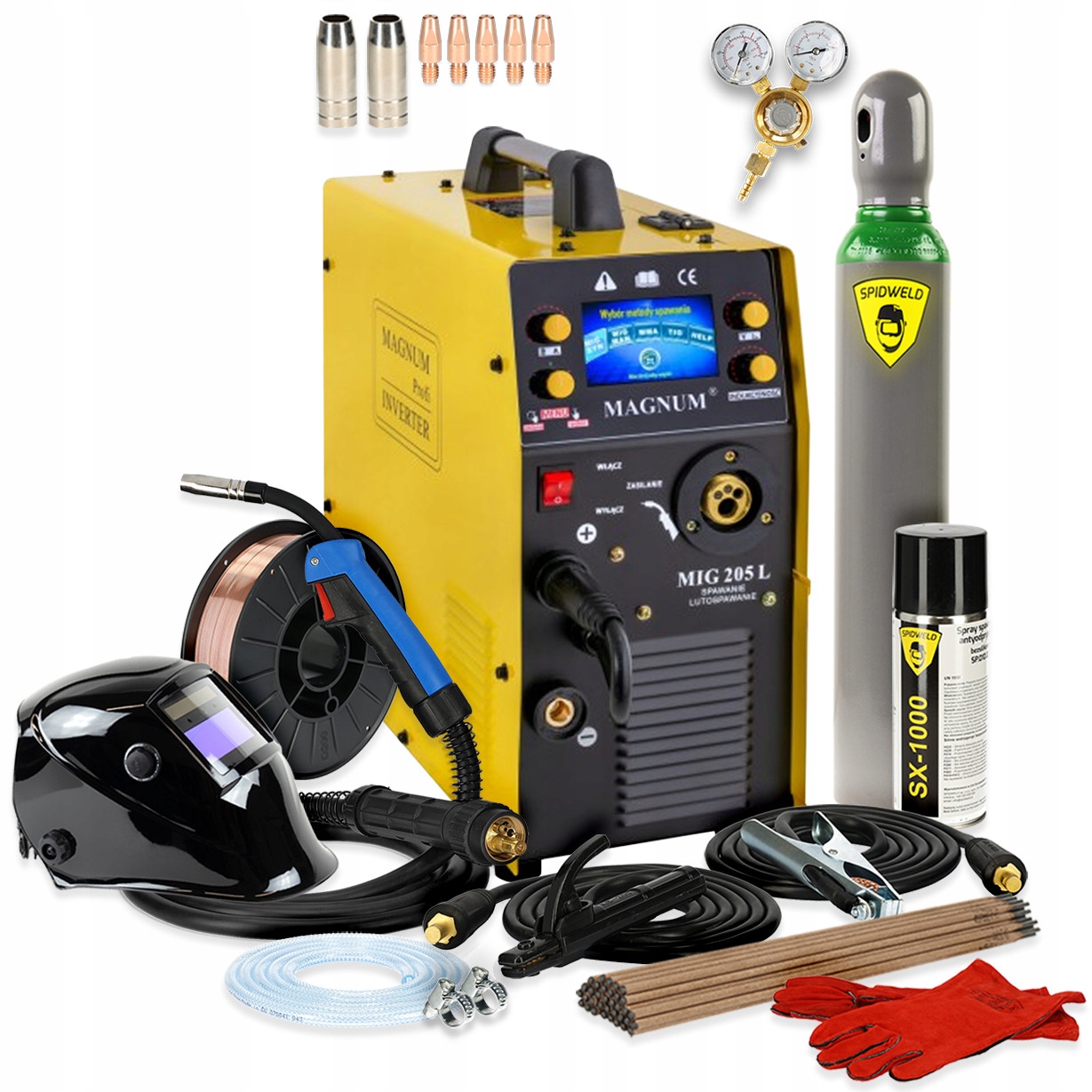 Сварочный аппарат migomat MAGNUM MIG MAG MMA 200 A + комплект