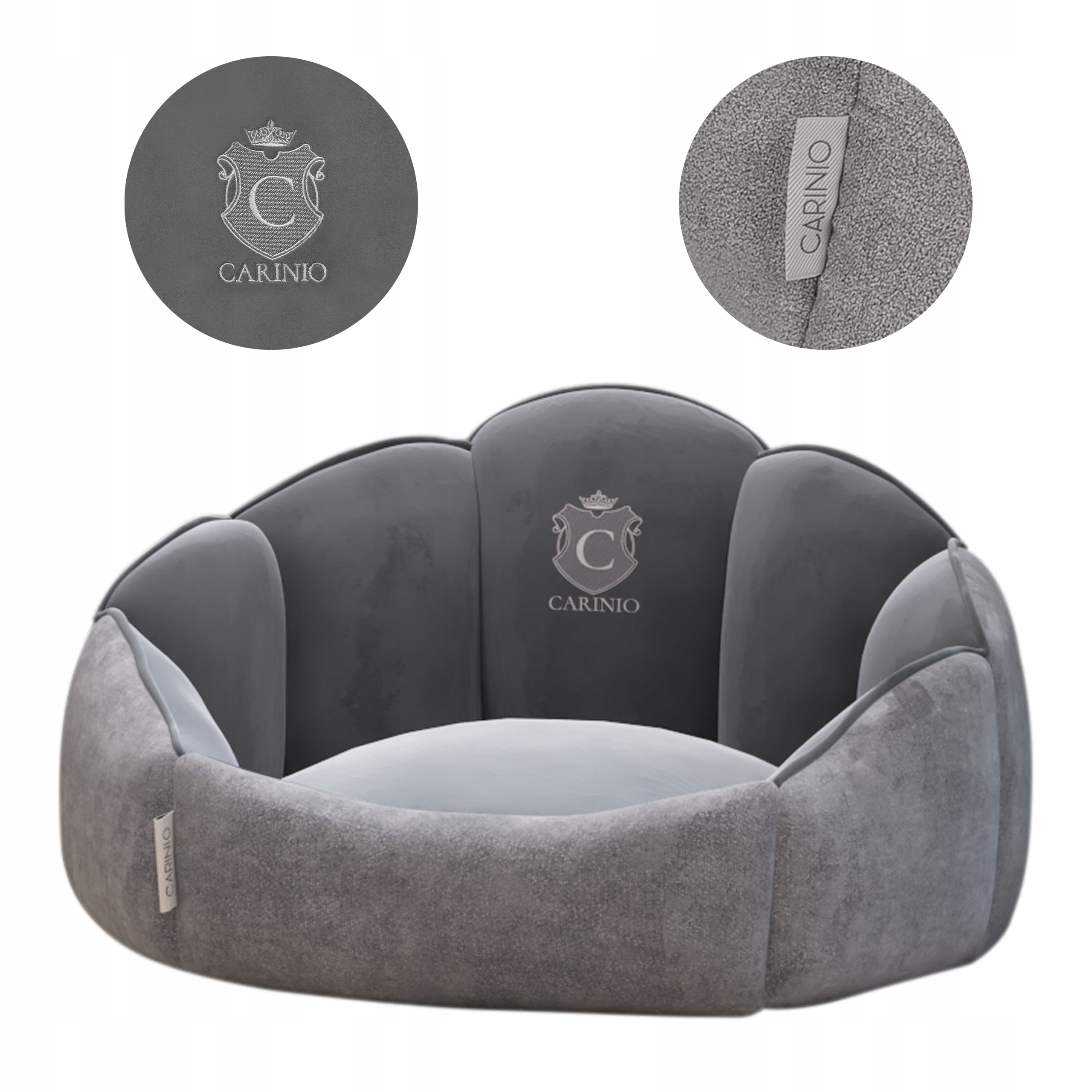 Pelíšek pro psy Shell Carinio Pohodlné Bezpečné Moderní 58x65 cm