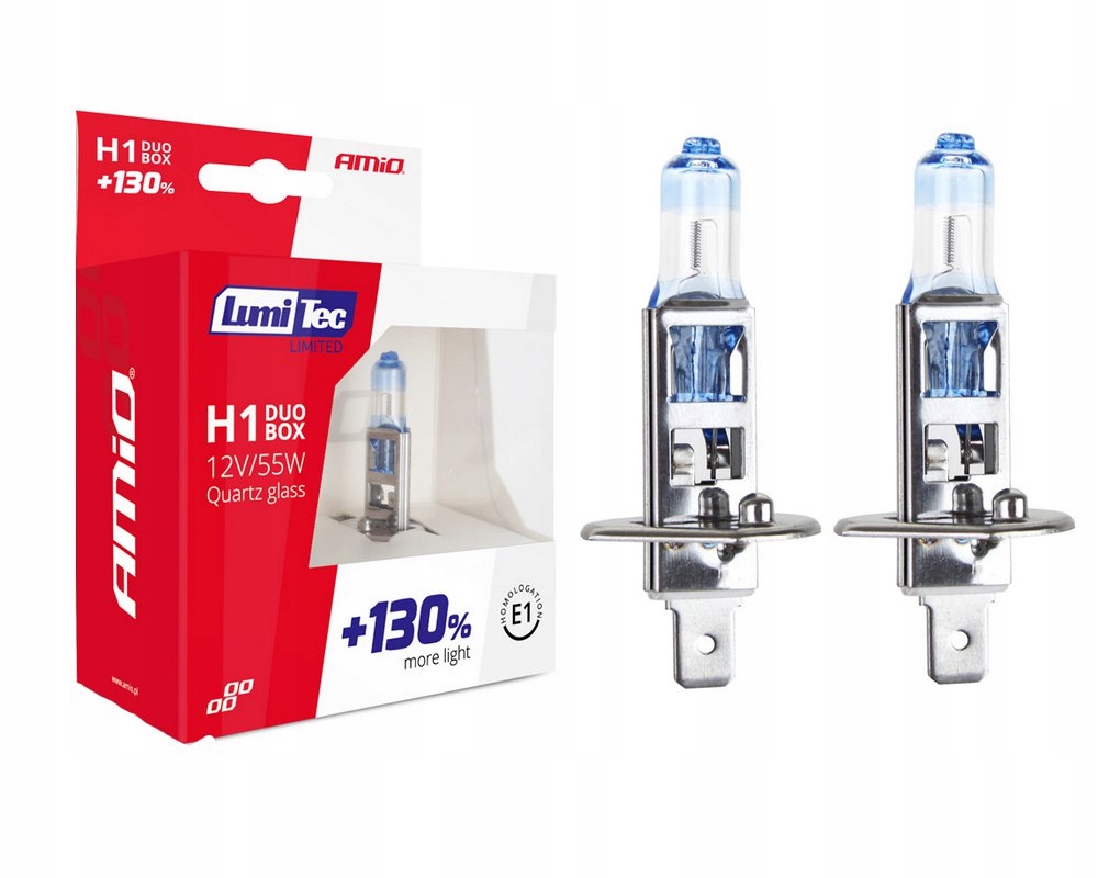 

Żarówki halogenowe LumiTec H1 12V 55W +130%