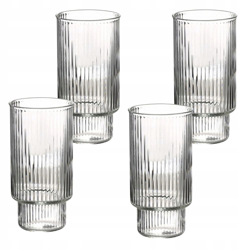 Sada Vysokých Sklenic Na Nápoje Borosilikátové 400 ML 4 Ks